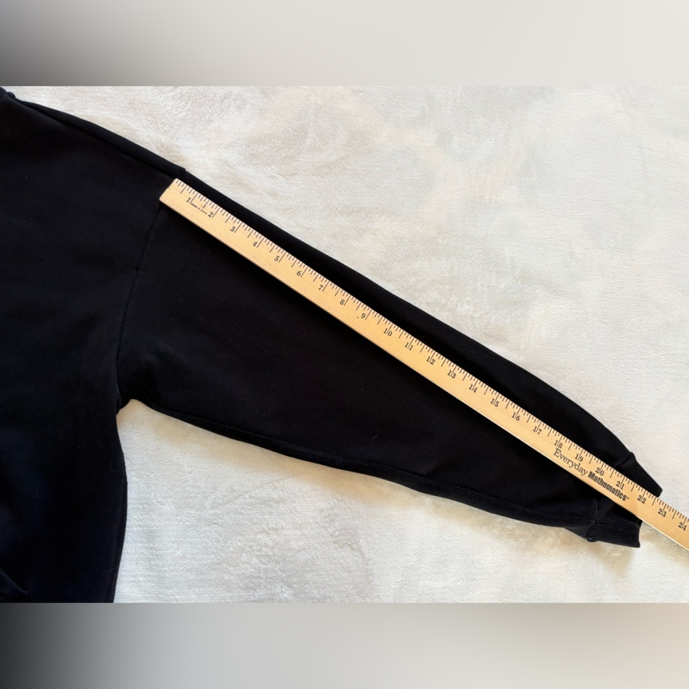 SKIMS Black Cotton Fleece Boxy Pullover Hoodie - Size S - Picture 6 of 8